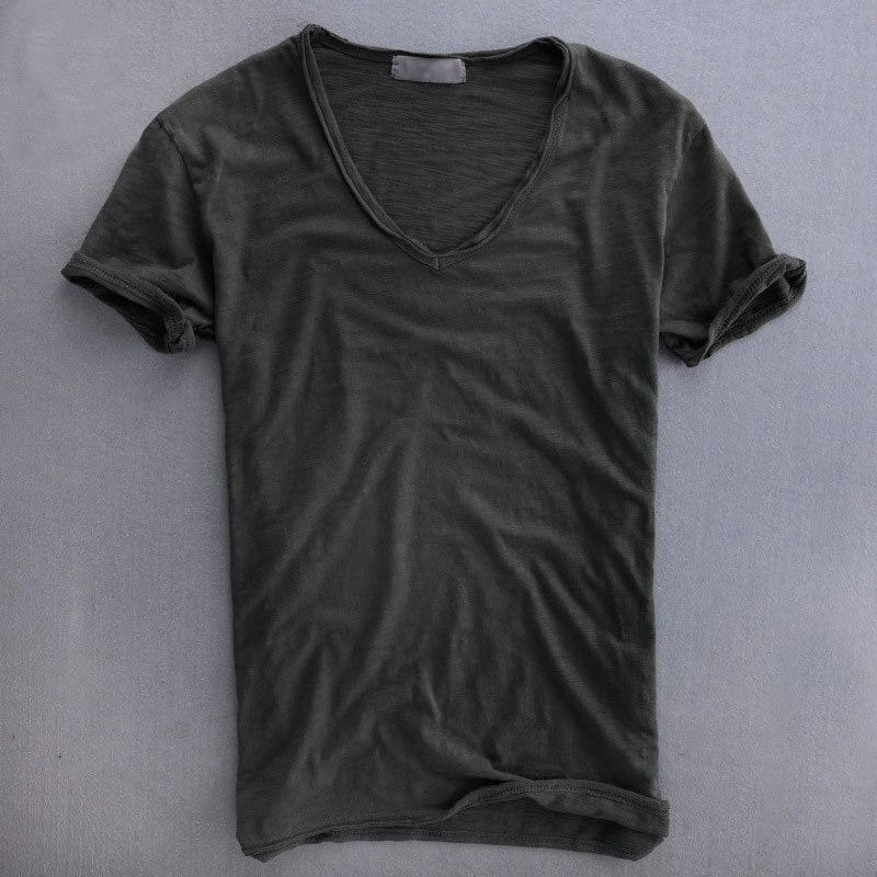 André Ferran Slub-Cotton V-Neck