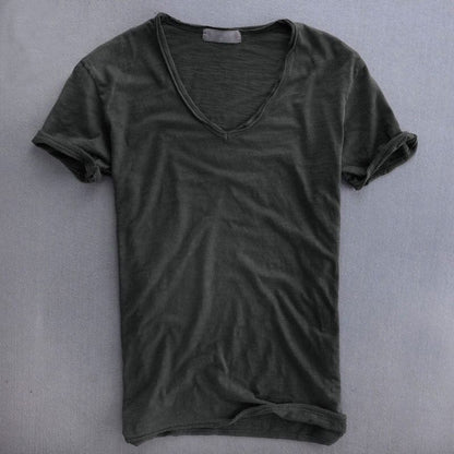 André Ferran Slub-Cotton V-Neck