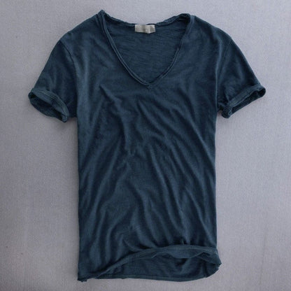 André Ferran Slub-Cotton V-Neck