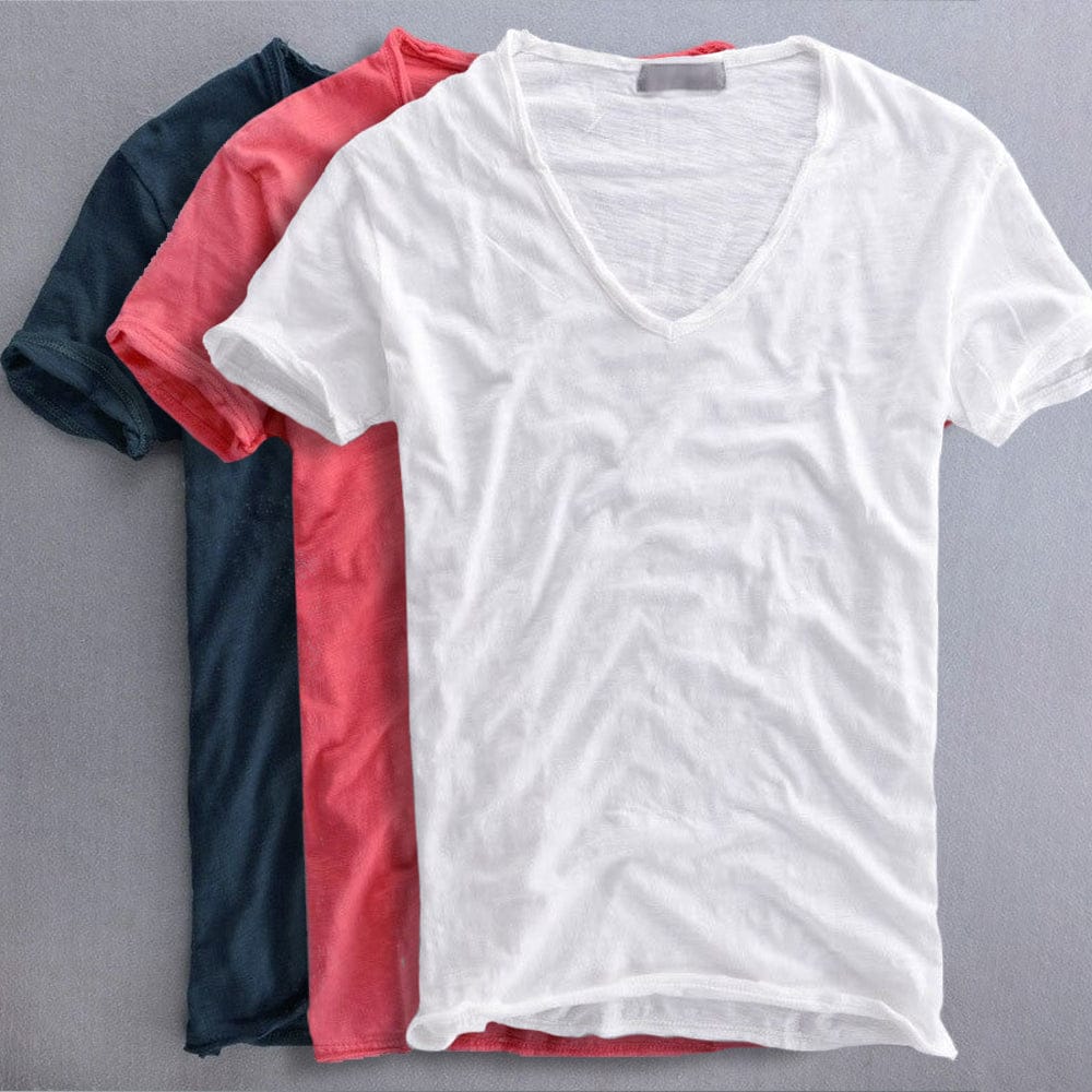 André Ferran Slub-Cotton V-Neck