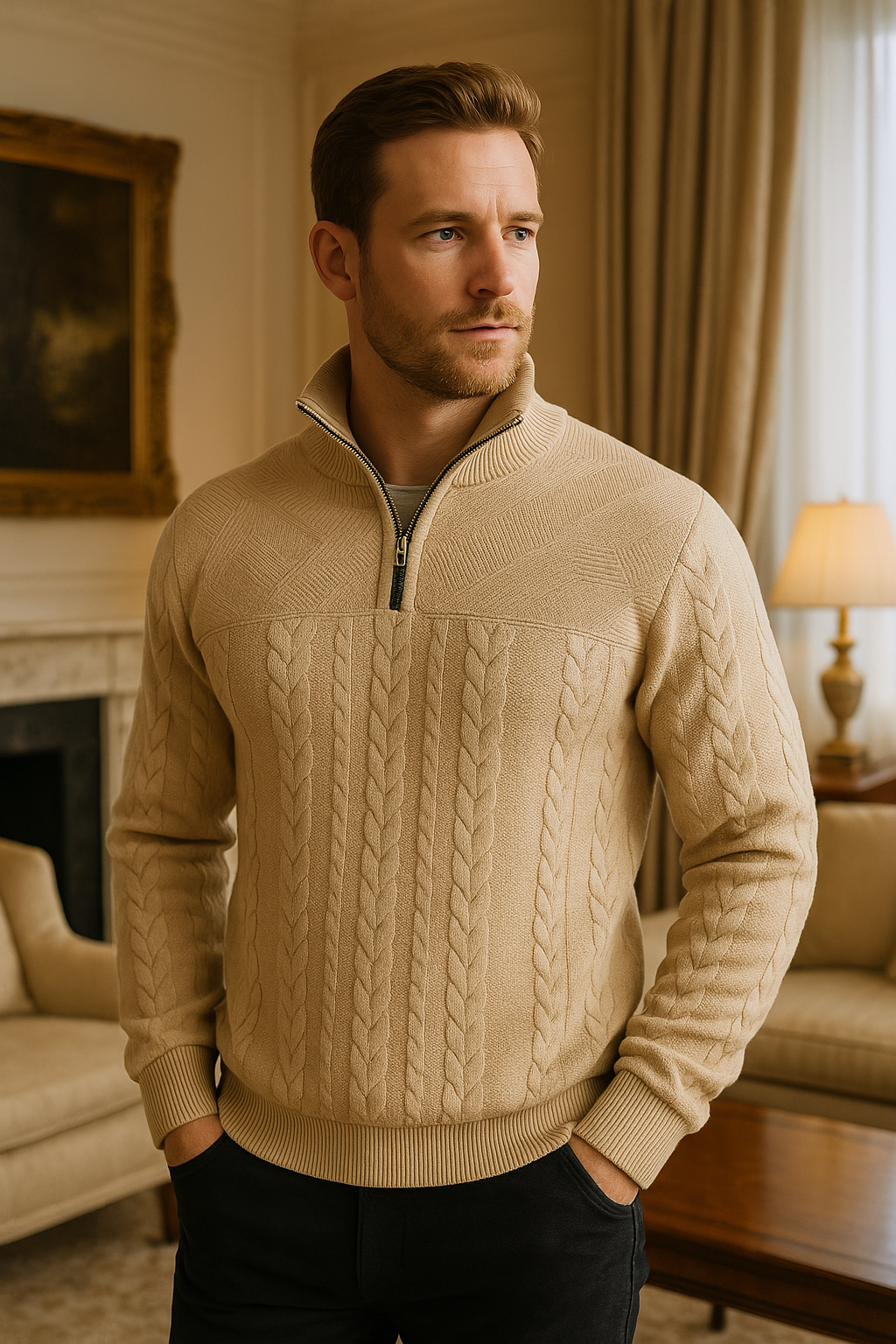 Henvaro - Premium Quarter Zip Sweatshirt