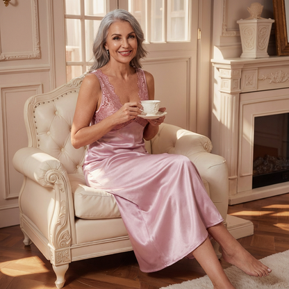 Elena — Soft Lace Backless Nightgown