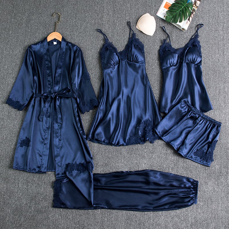 Danielle — 5-Piece Silk Lace Nightwear Set