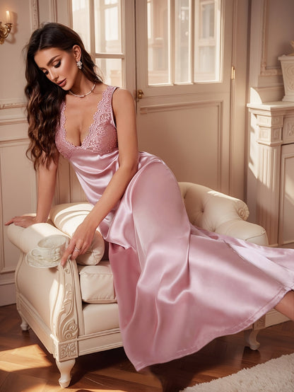 Elena — Soft Lace Backless Nightgown