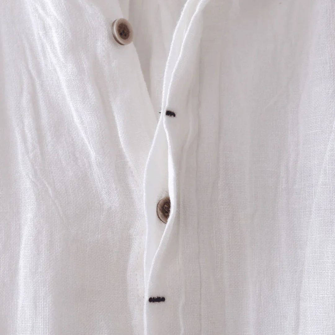 Scavero - Elegant Short Sleeve Button-Up Shirt