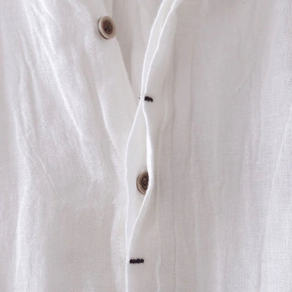 Scavero - Elegant Short Sleeve Button-Up Shirt