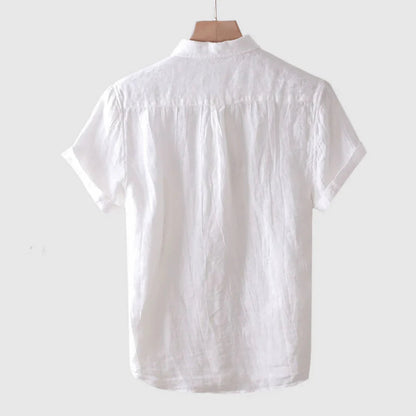 Scavero - Elegant Short Sleeve Button-Up Shirt