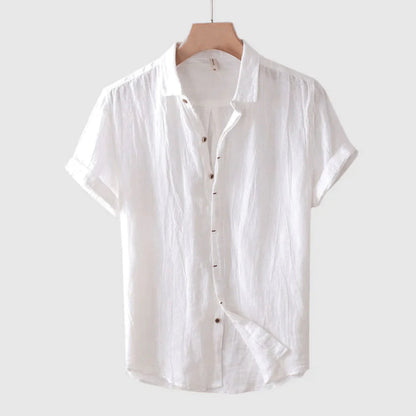 Scavero - Elegant Short Sleeve Button-Up Shirt